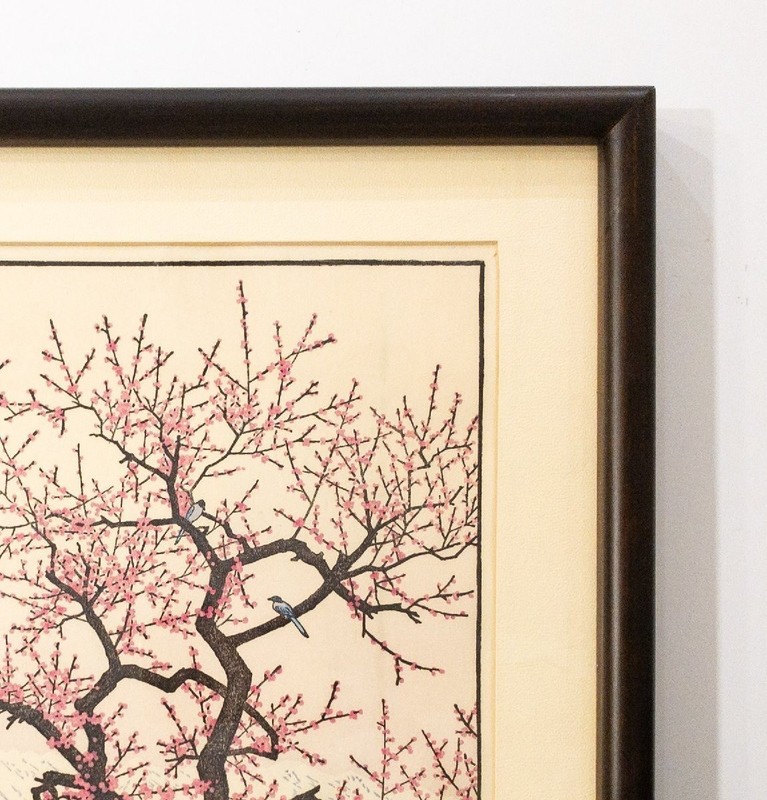 Toshi Yoshida "Early Spring Three Friends" Woodblock Print 3PiecesFramed Signed gallery