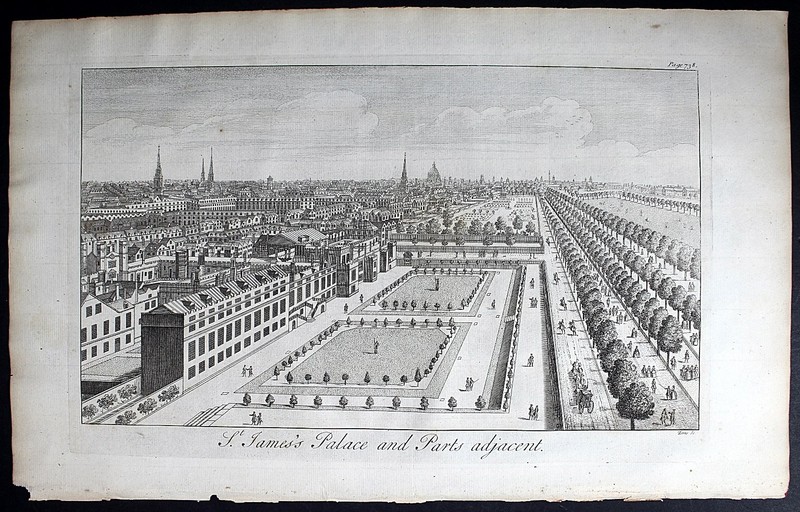 St. James’s Palace Original 1739 Copper Engraving London Map Print