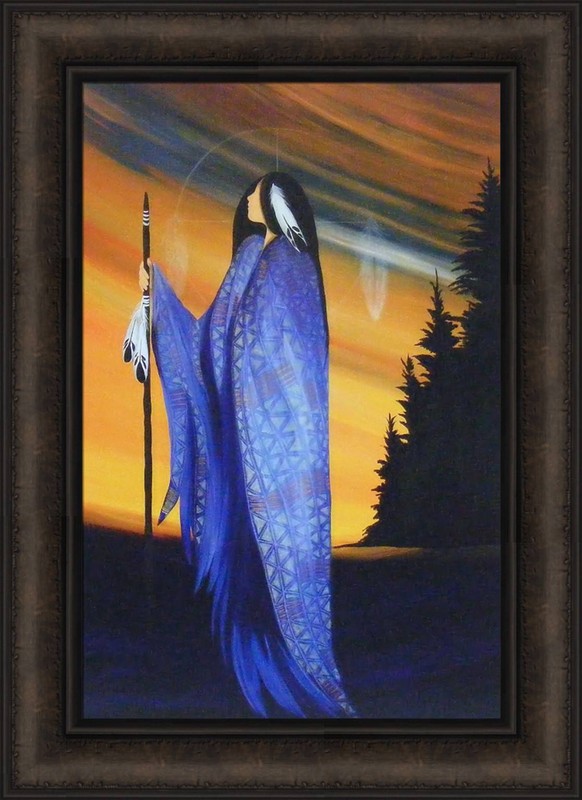 TRUTH by Betty Albert 16×22 FRAMED WALL ART PICTURE Indian Native American Spear