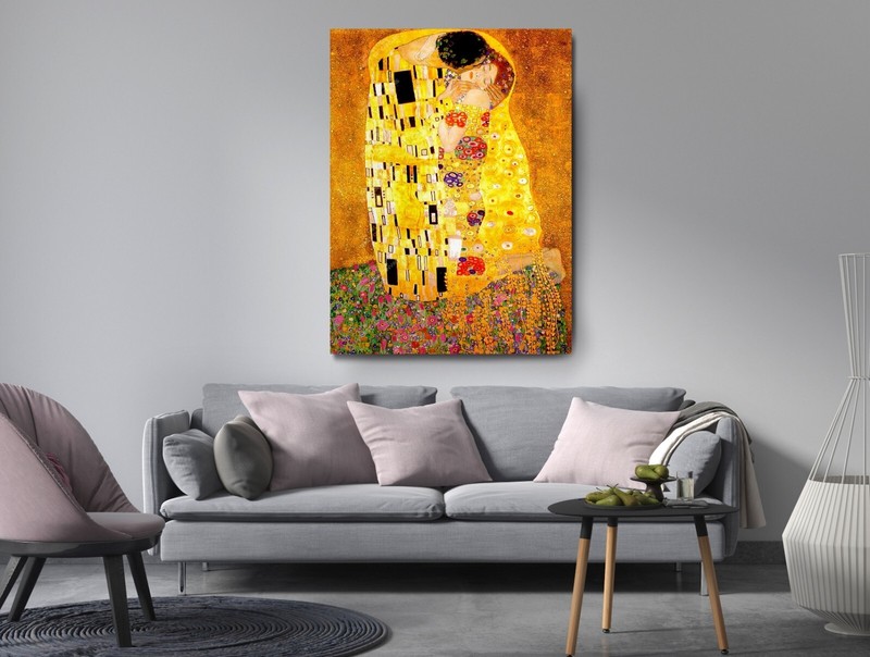 The Kiss Gustav Klimt Reproduction Wall Art Canvas Décor Art Print Room gallery