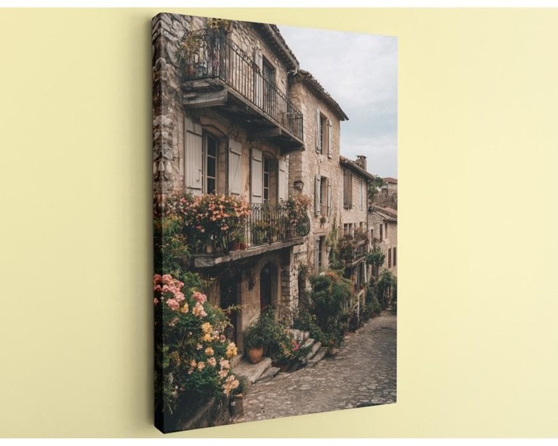 Italian Village Canvas Rustic Tuscan Art Handcrafted Wall Art Decor Print
