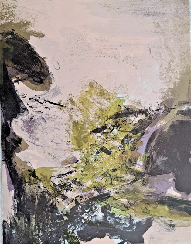Zao Wou-Ki 趙無極 Untitled Original Lithograph 1971 Abstract Composition