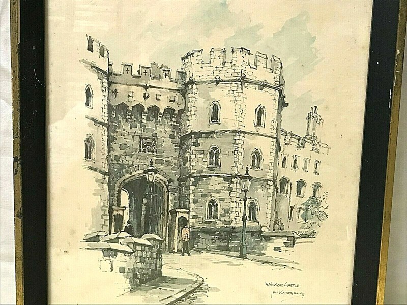 Framed WINDSOR CASTLE Watercolor Art Print by JAN KORTHALS gallery