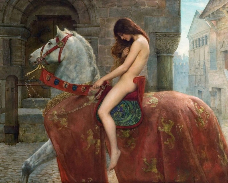 1800s Lady Godiva Pre-Raphaelite Vintage painting poster print Home Decor gallery