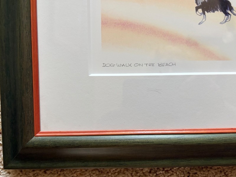 Dog Walk On The Beach Rie Munoz #252/950 Professionally Framed gallery