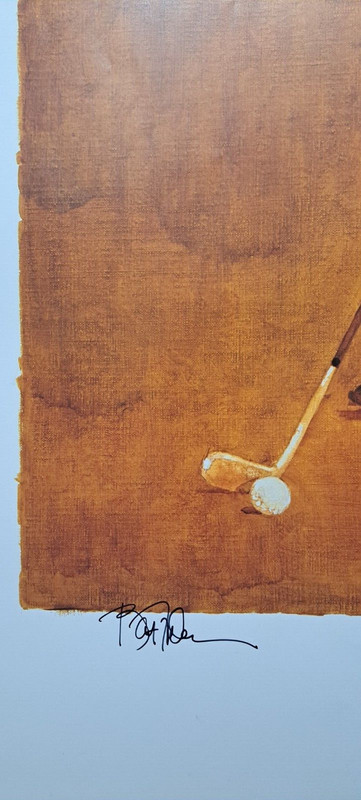 ARTIST SIGNED Bart Forbes poster print " The Stroke " Golf art vintage gallery
