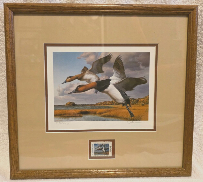 ROBERT STEINER Print & Stamp Hand SIGNED Framed LTD ED Rhode Island VTG 1989