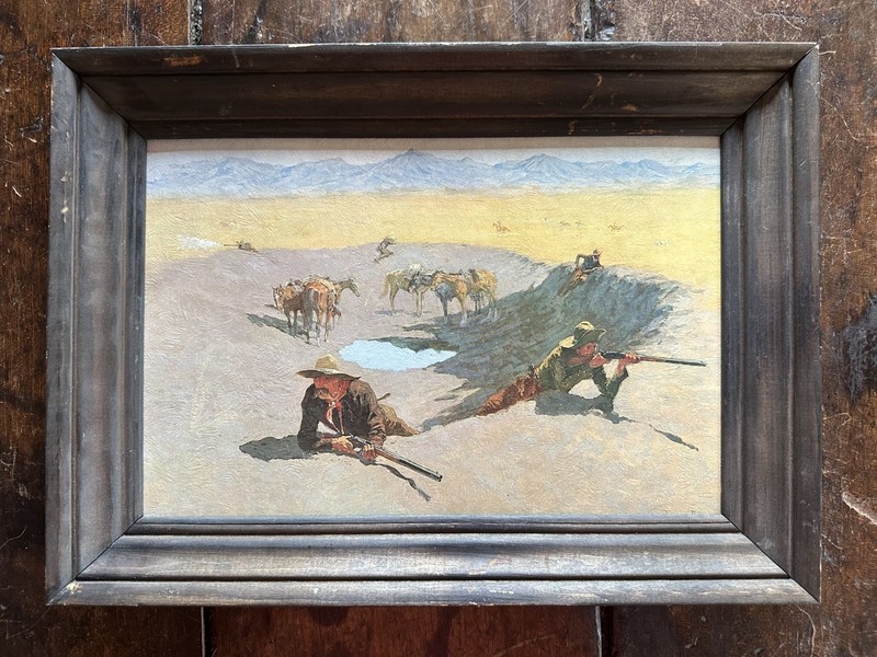 Fight for the Waterhole Frederic Remington Framed Print Western Artwork Cowboys