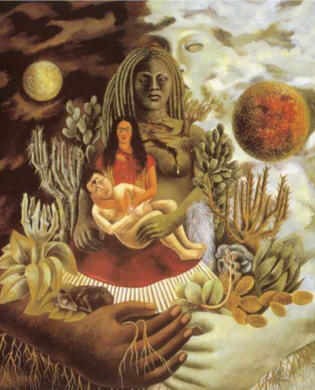 Print – The love embrace of the universe the earth by Frida Kahlo