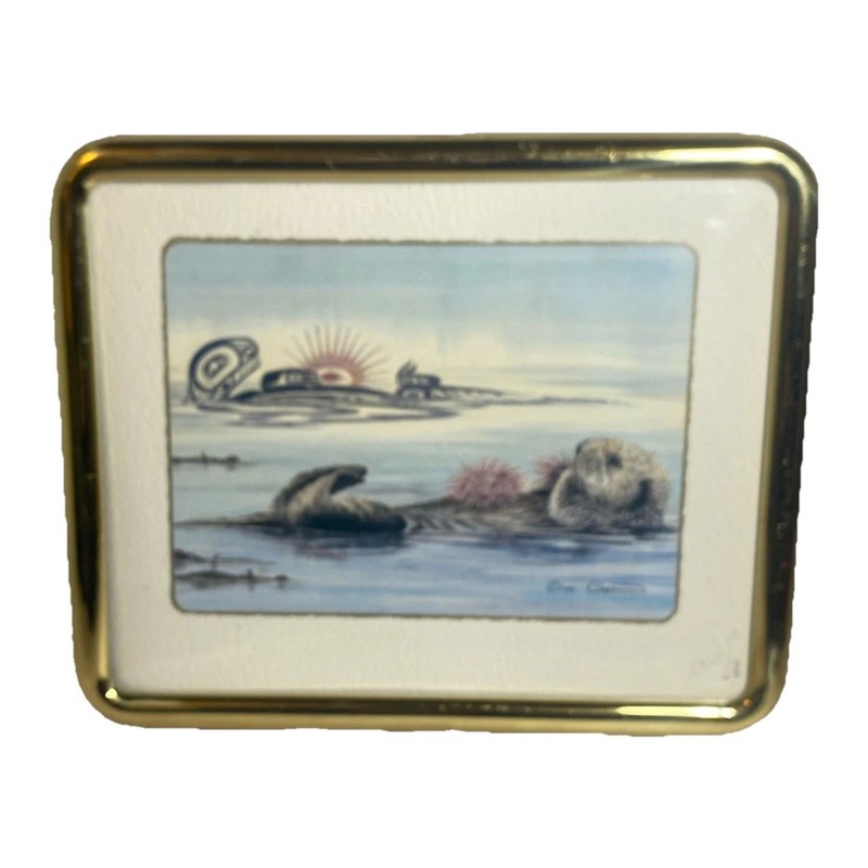 ORIGINAL SUE COLEMAN ART PRINT ‘URCHINS’ GLASS FRAMED 11” X 9”