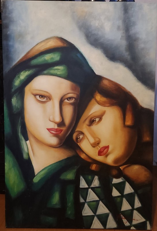 Original oil painting reproduction of Tamara de Lempicka, The Green Turban