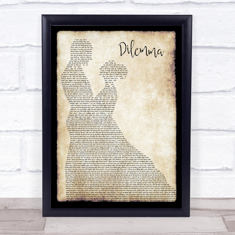 Dilemma Man Lady Dancing Song Lyric Quote Print