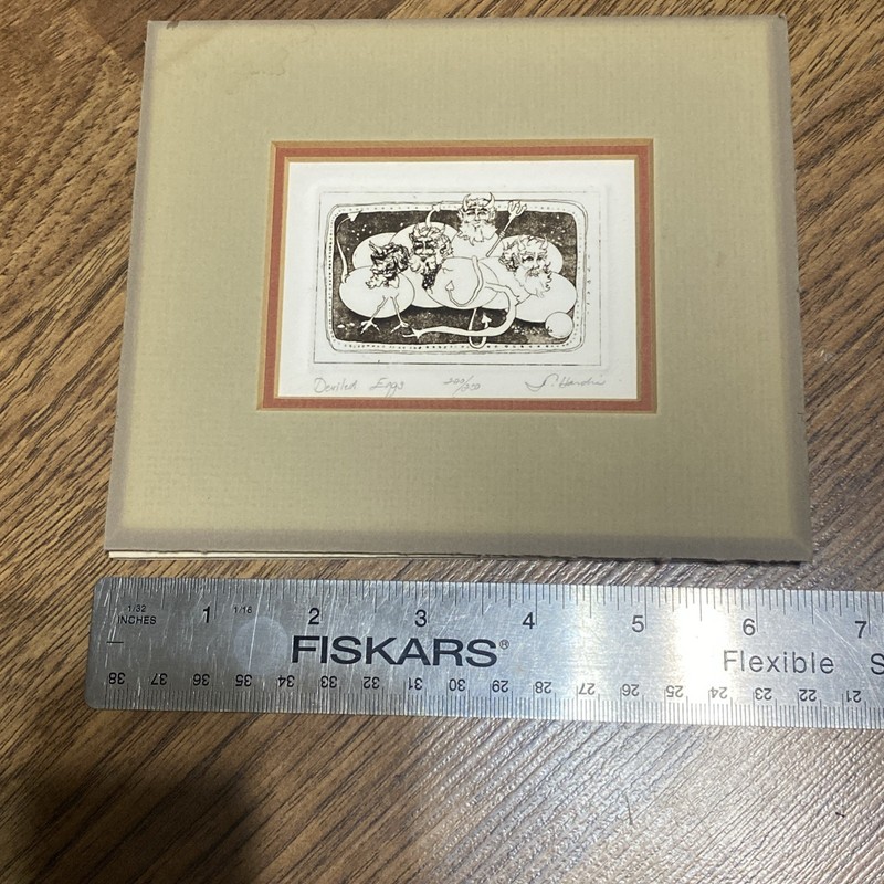 Deviled Eggs Original Art Print Etching signed by Darlene Hardie Matted 220/250 gallery