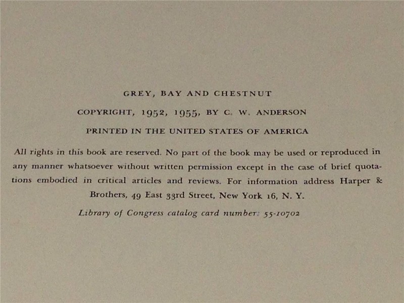 1955 C.W. Anderson Gray, Bay and Chestnut, Man O' War, Grey Ghost Horse Prints gallery