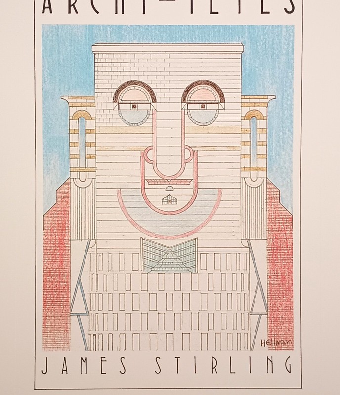 Unframed Lithograph "James Stirling" by Louis Hellman - Archi-tetes Series gallery