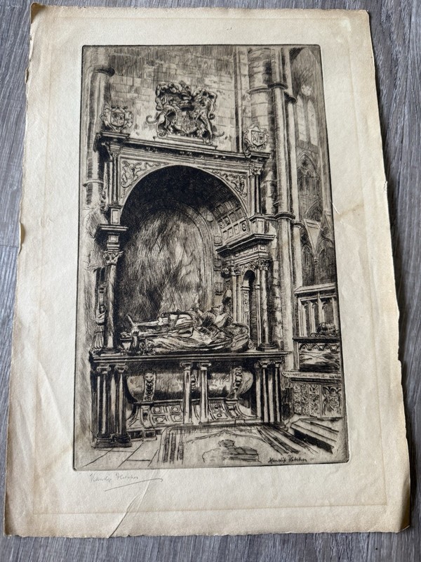 Hanslip Fletcher (1874–1955) printed on watermarked paper (O.W.P. & A.C.L.)