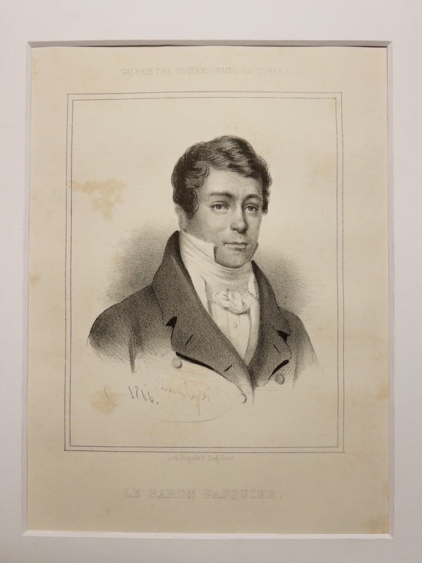 PORTRAIT LE BARON PASQUIER ANTIQUARIAN LITHOGRAPH 1840 GALLERY ENGRAVING GRAPHIC