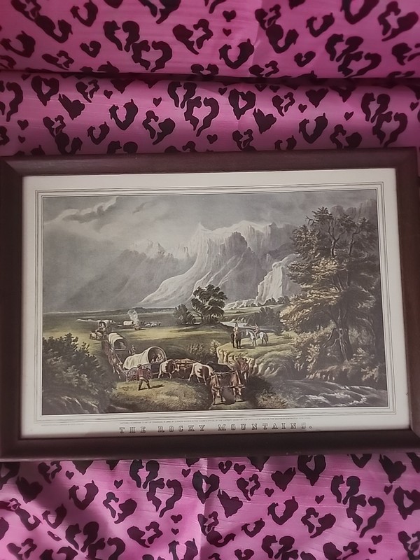 Vintage Currier & Ives The Rocky Mountains 17 ¾”x13 ½” Emigrant Lithograph Print