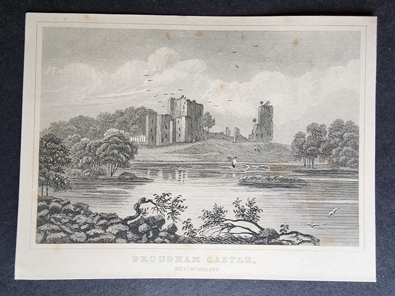 Antique c. 1850 print -Brougham Castle – Westmorland – Victorian Steel Engraving