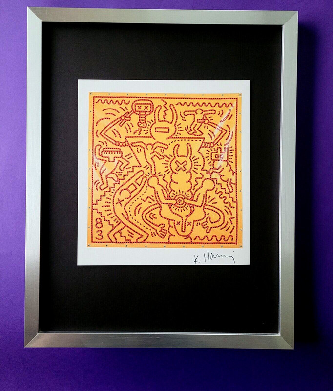 Keith Haring | Vintage Print Signed | Mounted & Framed in Silver Buy it Now ! TS