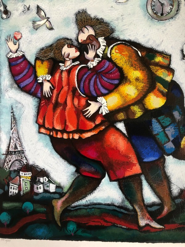 Michael Kachan – 2001 “The Kiss” Serigraph PP 41/50 – Hand Signed By Artist