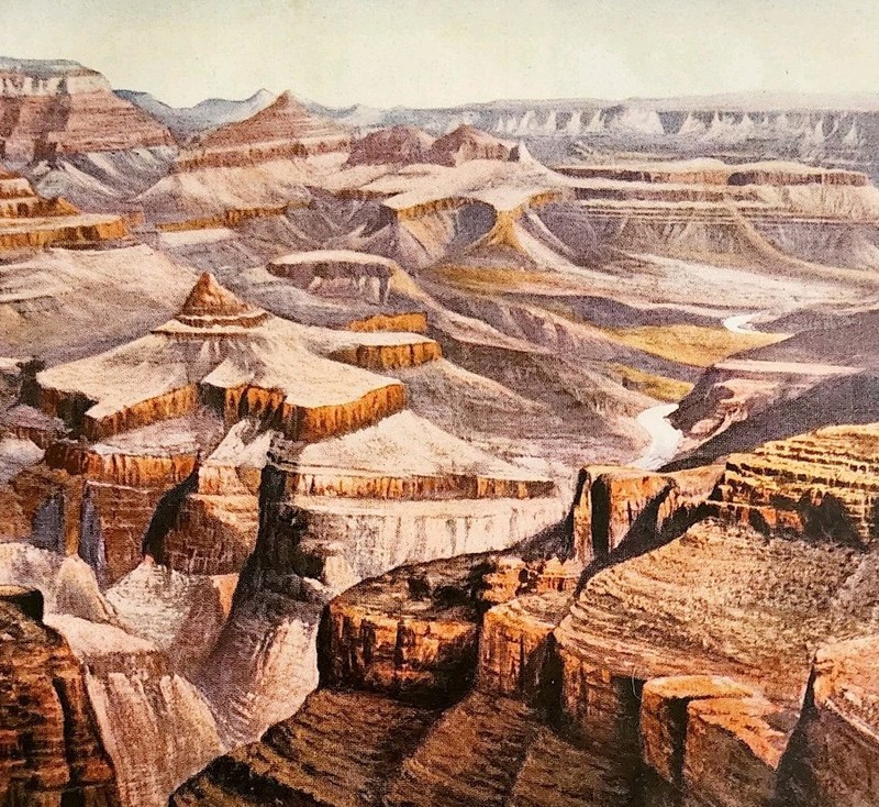 1916 Grand Canyon Of The Colorado River Color Plate Print Art Landscape DWSS15