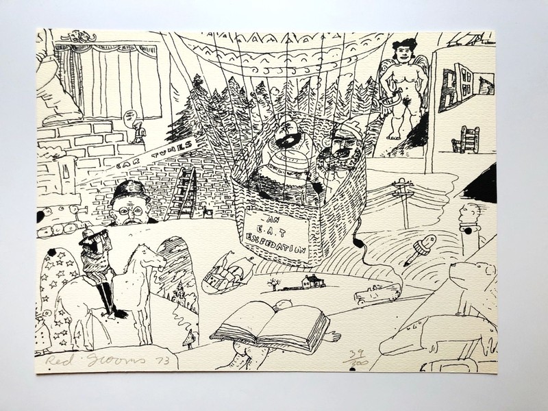 RED GROOMS 1973 ORIGINAL SIGNED NUMBERED LIMITED EDITION SCREENPRINT