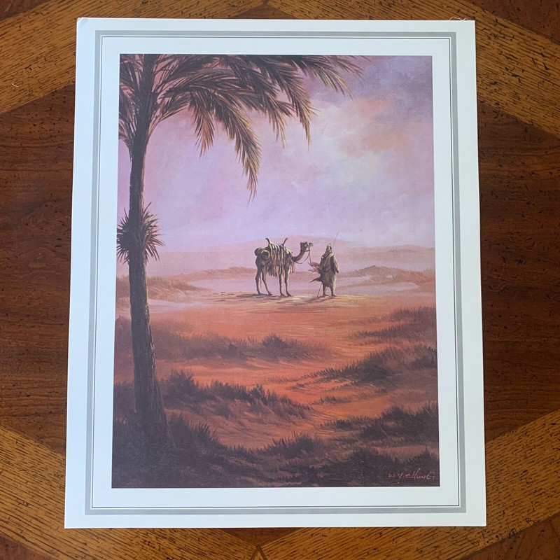 Vintage Arabian Desert Art Print Said Salah's Collection 20" x 16" Camel O