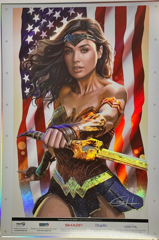 Gal Gadot "Flag" Raised-UV, Spot-Foil Print
