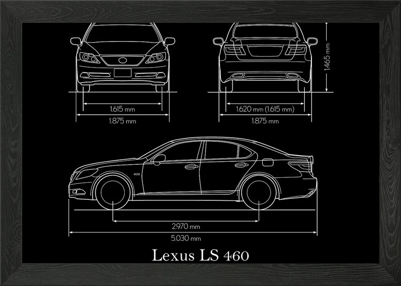 Lexus LS 460 2007 Framed Wall Art Poster Canvas Print Picture