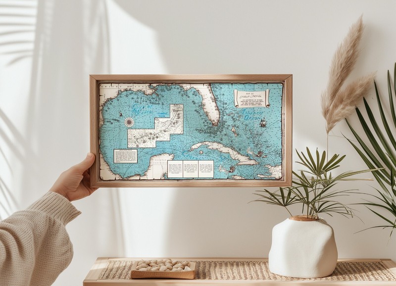 Sunken Treasure Map - Florida, Bahamas, Gulf of Mexico. 1 Map + 1 Index Poster gallery