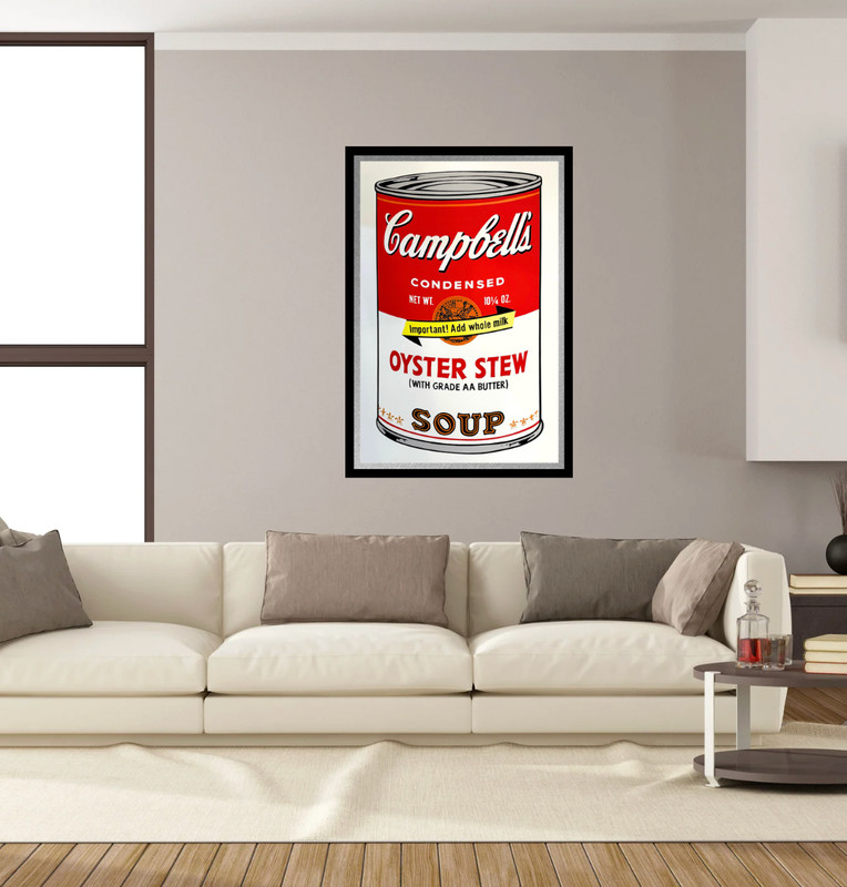 ANDY WARHOL- "Campbells Soup Can "Oyster Stew" Screenprint 35x23" Beautiful gallery