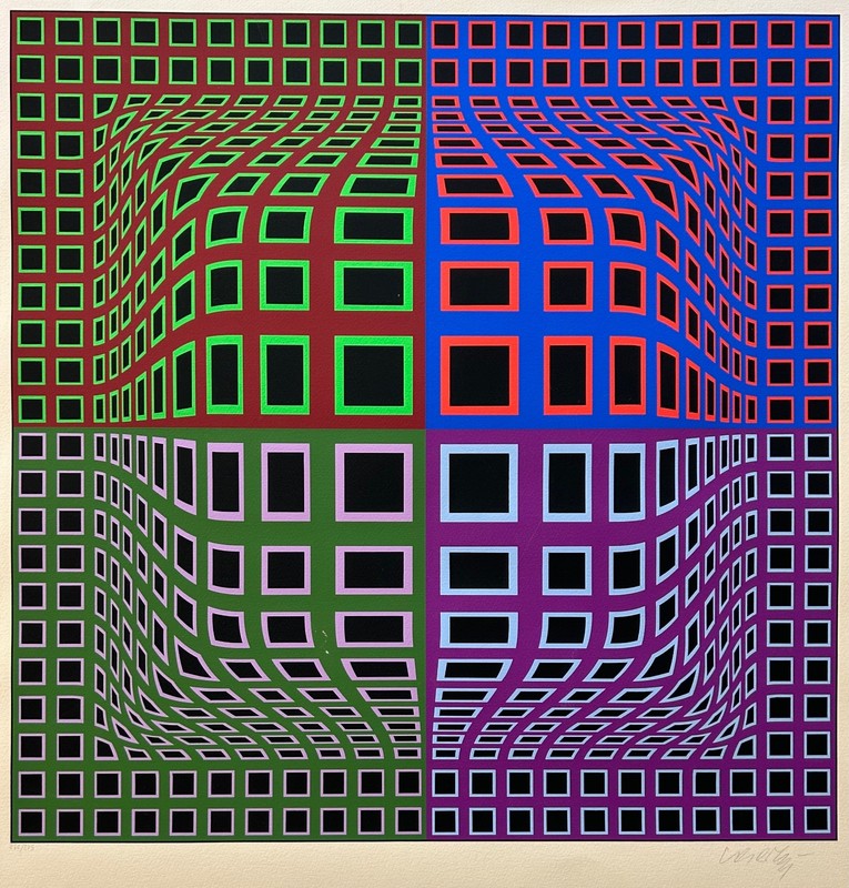 DEFECTIVE Victor Vasarely original signed limited Op Art serigraph Sinp G3D