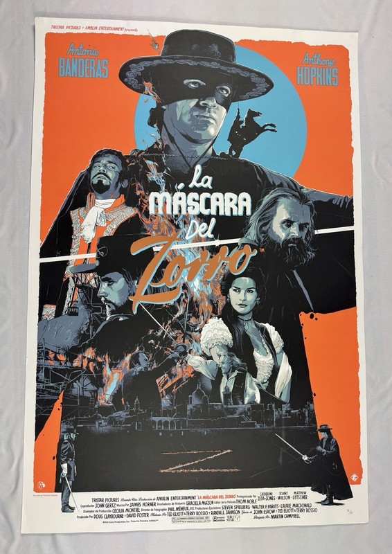 Mask of Zorro Spanish Variant Original Lithograph Poster Very Rare Limited 38/50