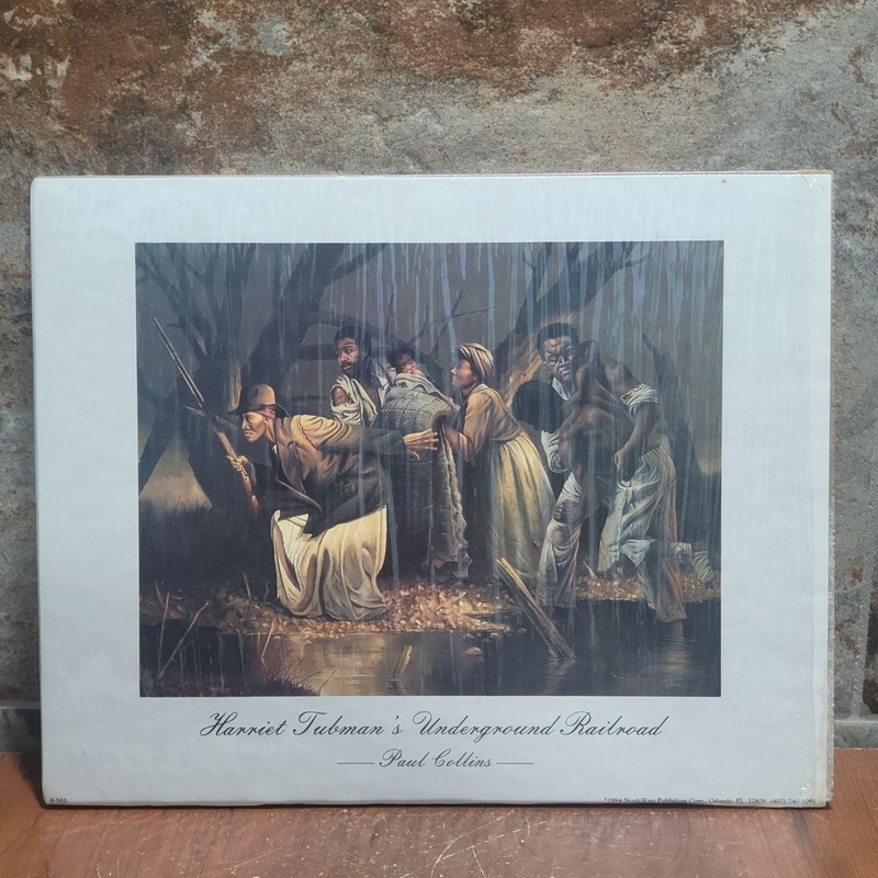 Vintage Unframed Harriet Tubmans Underground Railroad Art Print 1994 Paul Collin