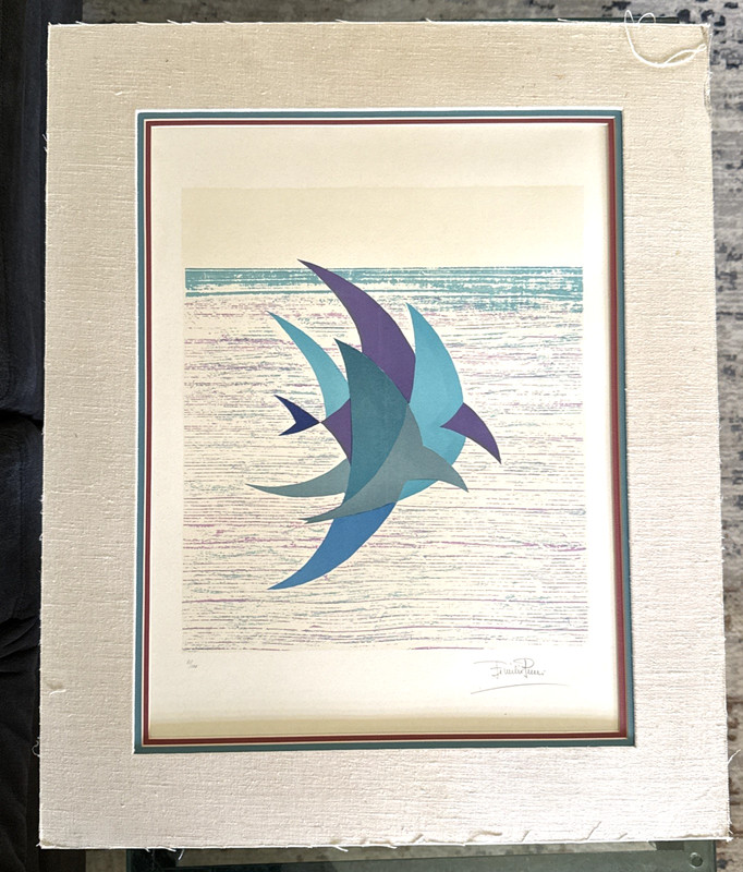 Signed Emilio Pucci “Two Fish” Print Limited Edition Lithograph Unframed 81/100