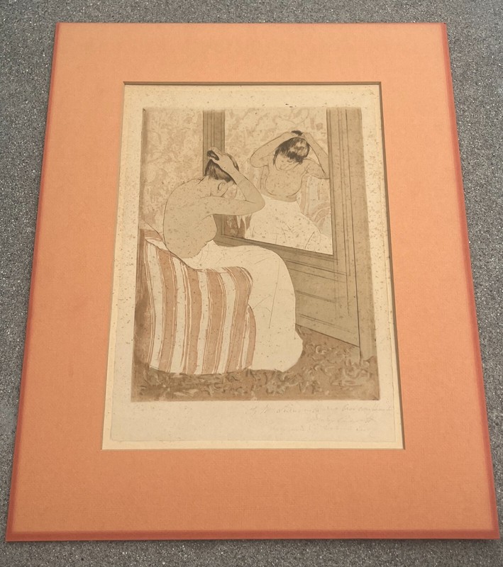 Mary Cassatt (American) «The Coiffure» Color collotype on paper, laid to a board