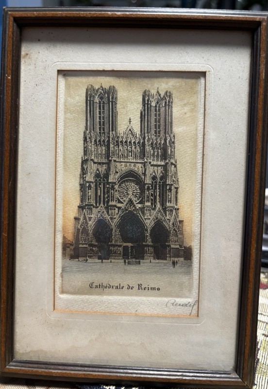 8x5 1:2 Framed Cathedral De Reime Signed In Pencil “Audif” B2 gallery