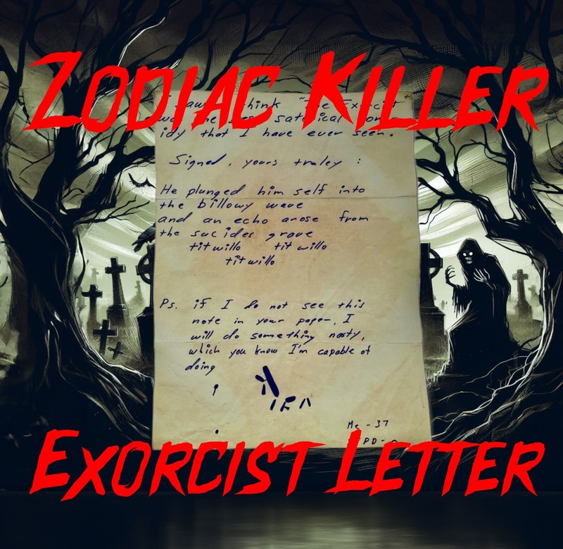 The Zodiac Killer Exorcist Letter Memorabilia Replica Letter Gothic Art Print