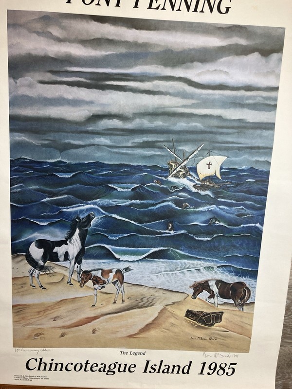 Pony Penning The Legend Chincoteague Island 1985 Kevin McBride Art Print Signed gallery