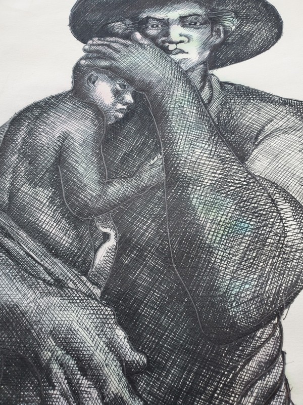 Charles Wilbert White 1953s “Ye Shall Inherit The Earth” Student Art Ink Signed gallery
