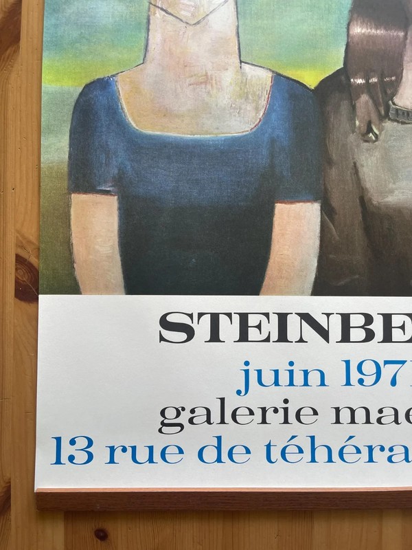Original Lithograph Exhibition Poster Saul Steinberg Galerie Maeght 1953 Mourlot gallery