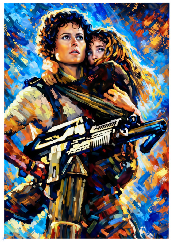 ALIENS – Sigourney Weaver * Novelty * MOVIE * Illustrated Art Card * ATC ACEO