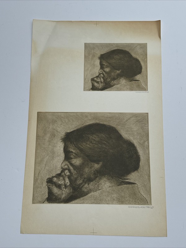 CHARLES WHITE OFFSET LITHOGRAPH PRINTERS PROOF PROTOTYPE RARE UNSIGNED PORTRAIT
