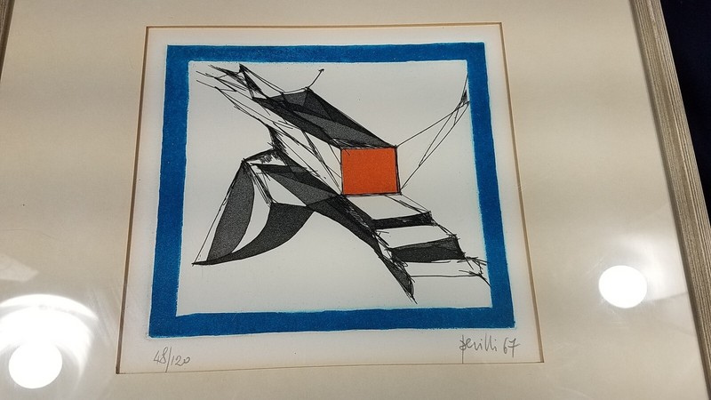 1967 Achille Perilli MCM Geometrie Impossibili Hand Signed LE Lithograph Italy gallery