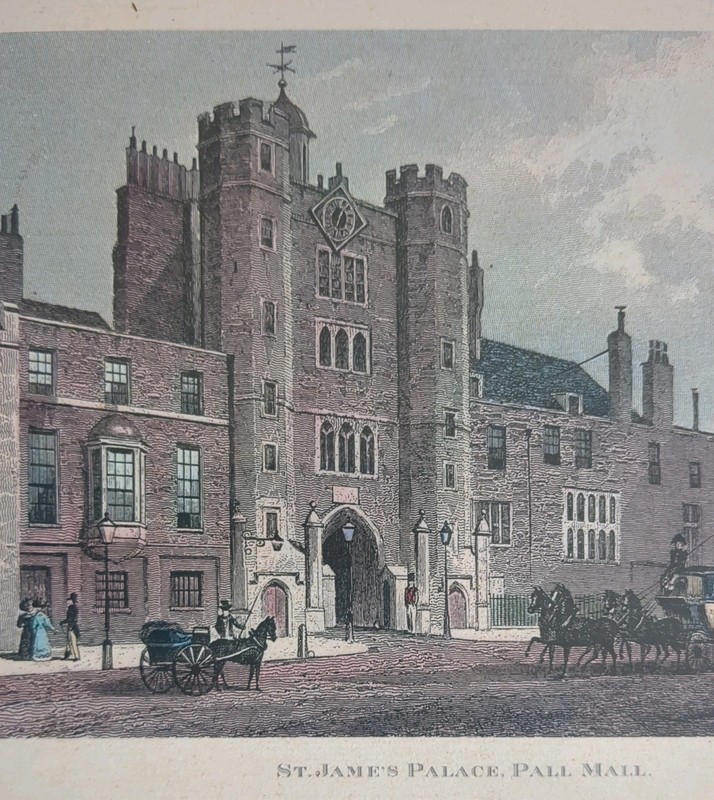 Framed Lithograph Brooks Brothers St. James's Palace Pall Mall Lithograph H20 cm gallery