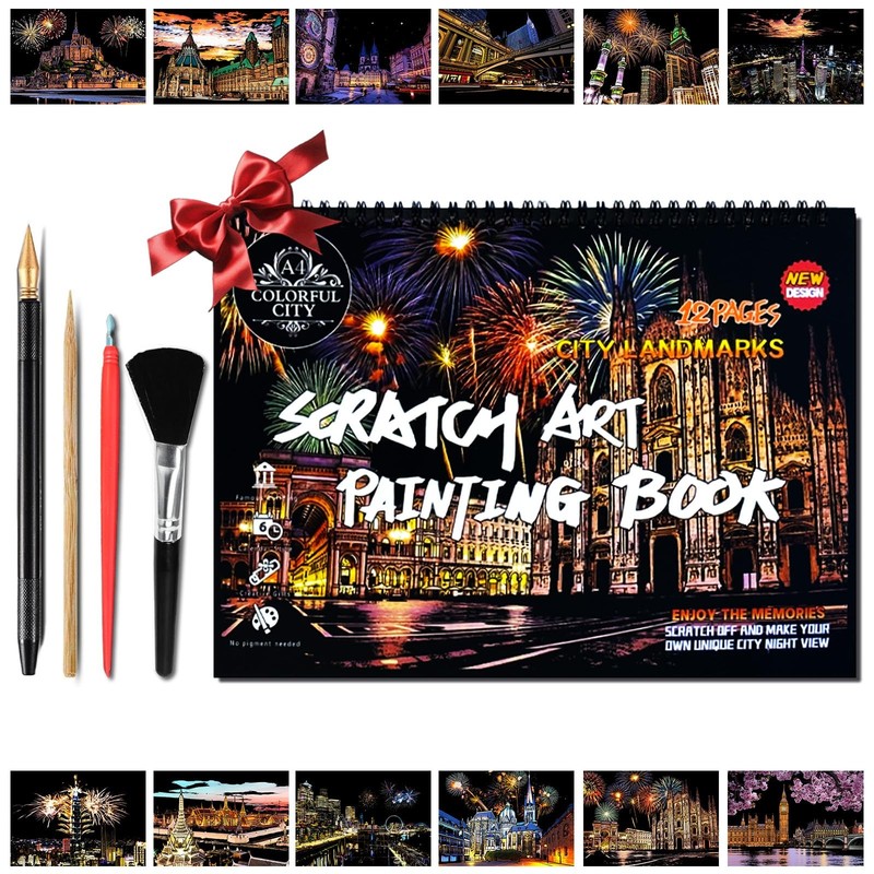 Scratch Art Book for Adults,Scratch Painting Foil for Adults，Scratch and Sket…
