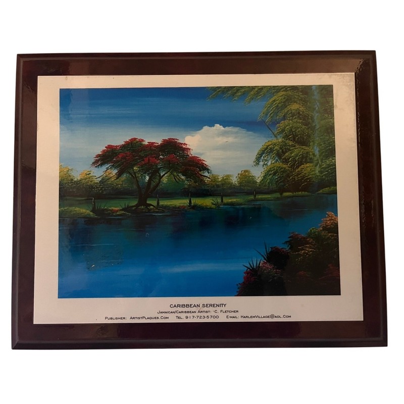 Jamaican Art – Caribbean Serenity by C. Fletcher – Plaque, Laminated Print