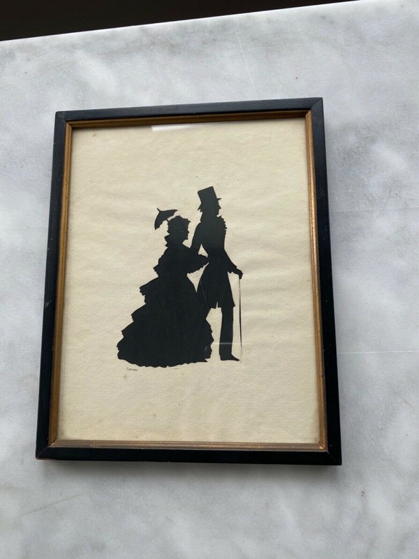 Sale!!!Vintage Paper-cut Silhouette By Spencer 1931 (Framed & Signed) Pre-owned