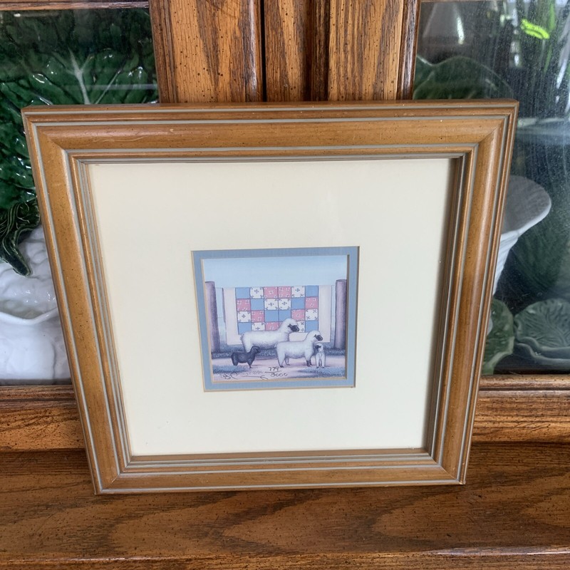 Beth Cummings Country Living Folk Art Signed Numbered Quilt & Sheep Lithograph